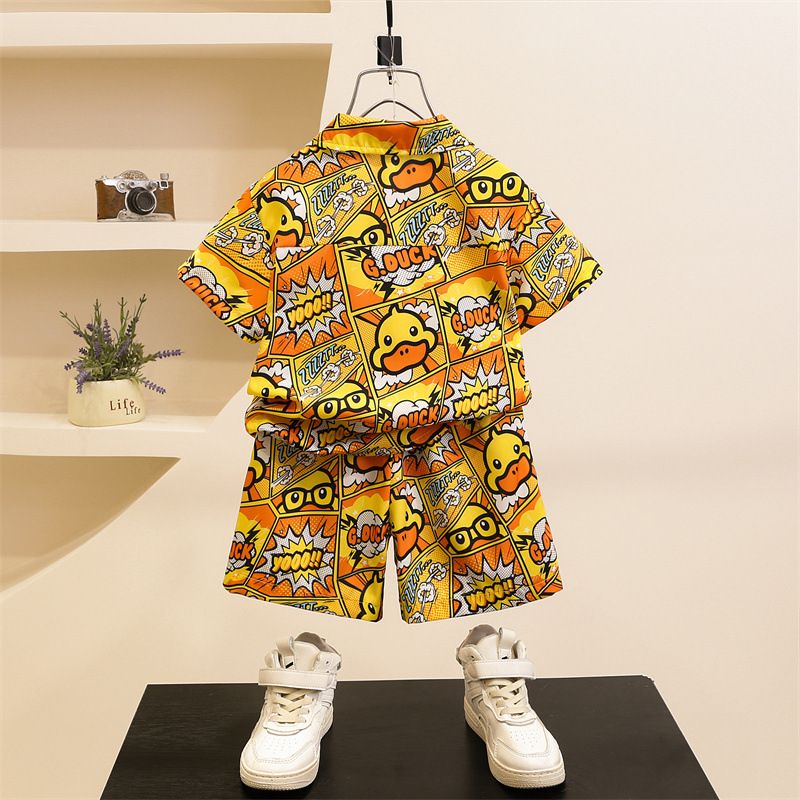 Summer colorful boy clothes set kids wear clothing set summer Clothes  Baby Boys Sets