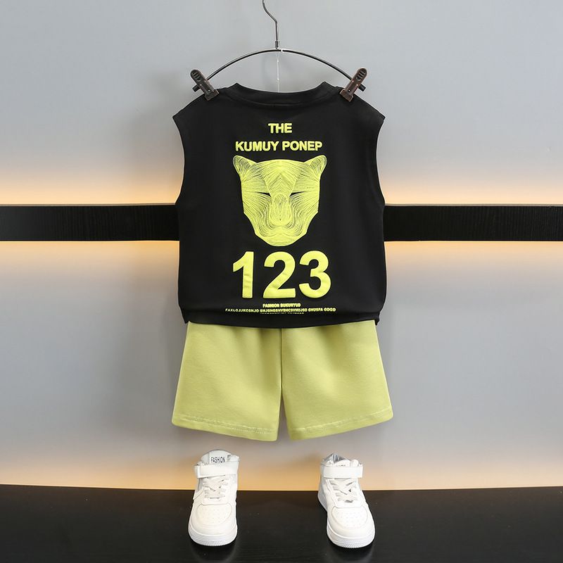 Ms-165 Baby Boys Clothing Sets Summer Outfits Tracksuit Teenage Tshirt+Shorts Children Kids Clothing for Boys 7-8 Years Sets