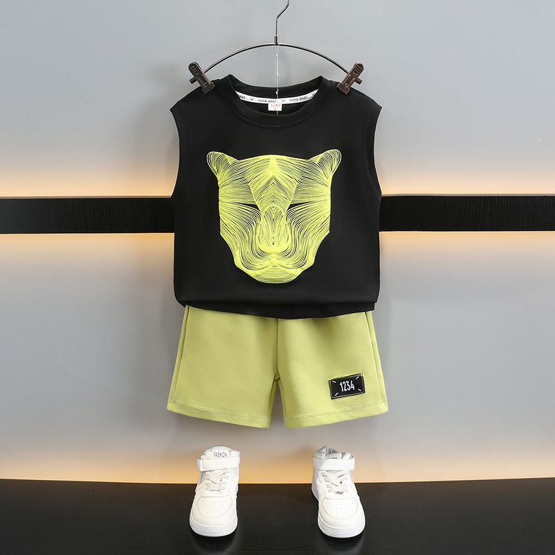 Ms-165 Baby Boys Clothing Sets Summer Outfits Tracksuit Teenage Tshirt+Shorts Children Kids Clothing for Boys 7-8 Years Sets