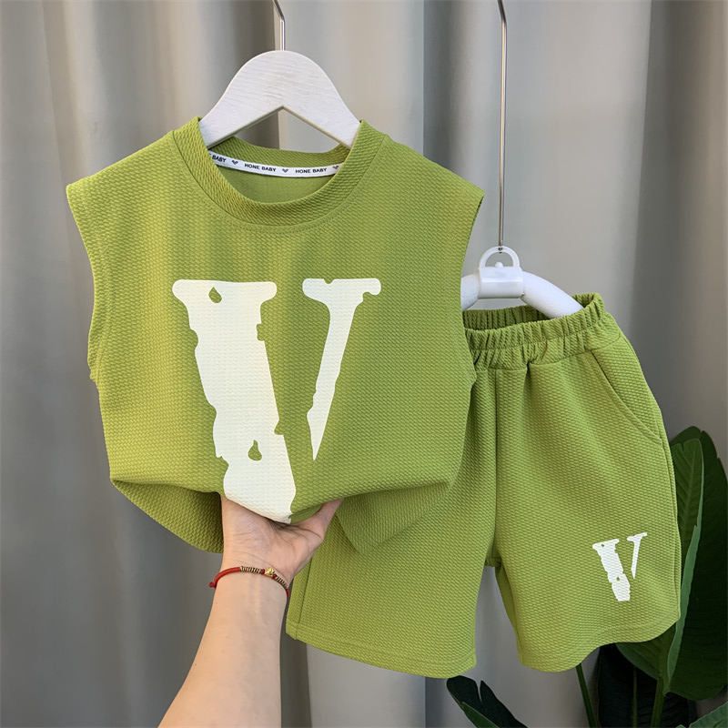 Boy's vest set  new trendy baby summer dress sleeveless sportswear baby two-clothes set