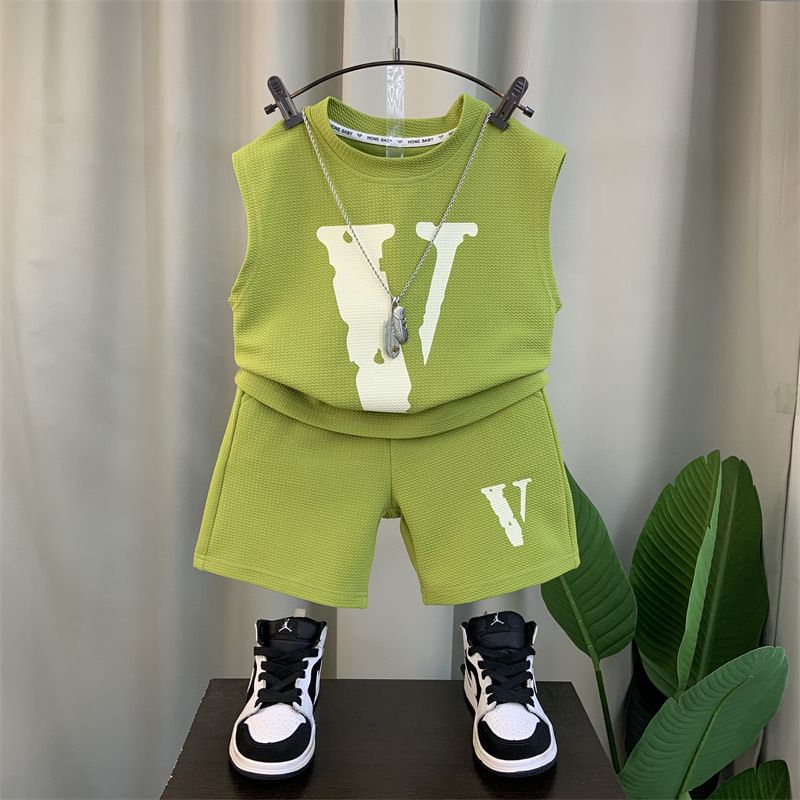 Boy's vest set  new trendy baby summer dress sleeveless sportswear baby two-clothes set