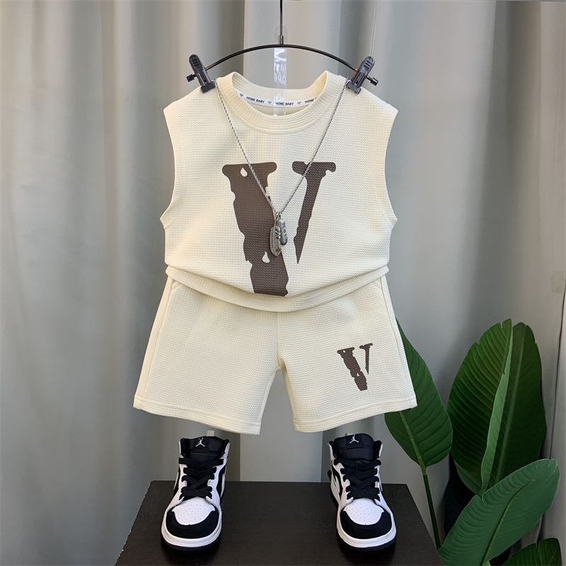 Boy's vest set  new trendy baby summer dress sleeveless sportswear baby two-clothes set