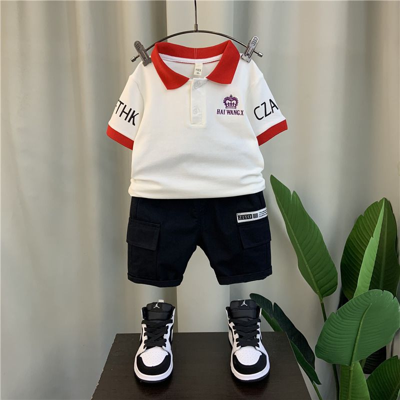 Cheap  New style toddler boys summer floral printed shirt with casual shorts 2 pcs clothing set