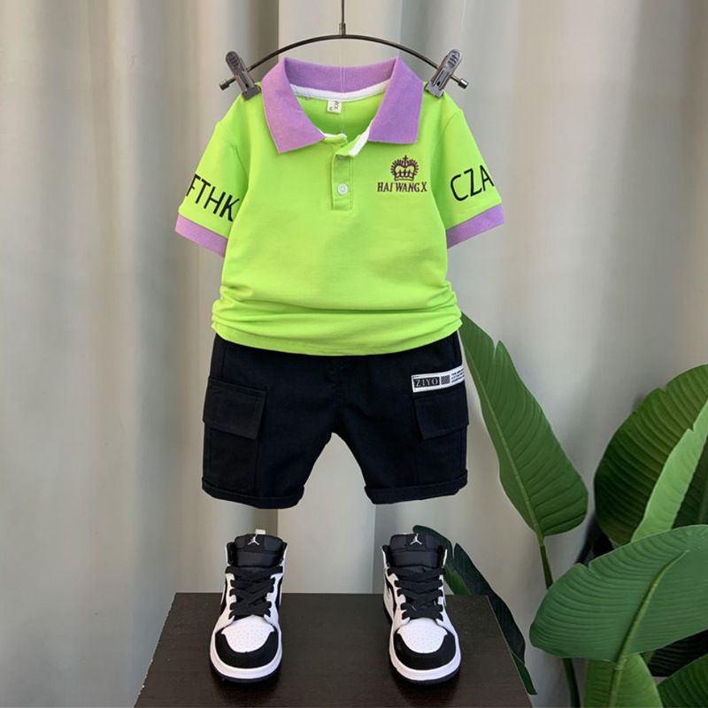 Cheap  New style toddler boys summer floral printed shirt with casual shorts 2 pcs clothing set