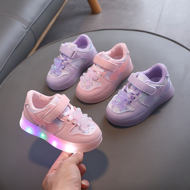 shoes for girls new styles Leather-bound cartoon San&ri LED light up 1-6 years old Y sports casual shoes for girls Baby Shoes