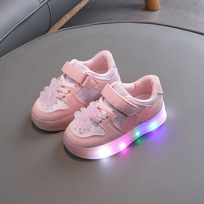 shoes for girls new styles Leather-bound cartoon San&ri LED light up 1-6 years old Y sports casual shoes for girls Baby Shoes