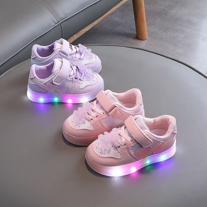 shoes for girls new styles Leather-bound cartoon San&ri LED light up 1-6 years old Y sports casual shoes for girls Baby Shoes