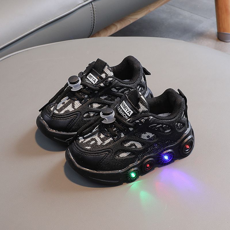 Kids Sports Shoes  Children's Fashion Sneakers Breathable Lace-up LED Casual Sport kids sneakers for boys and girls  Shoes