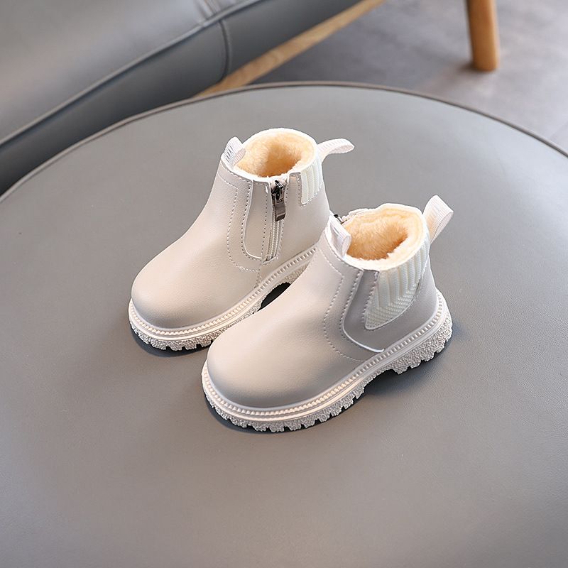 New Winter Plush Children's Fashion British Short Boots Kids Party Boots Soft Bottom Shoes For Boys And Girls  Baby Shoes