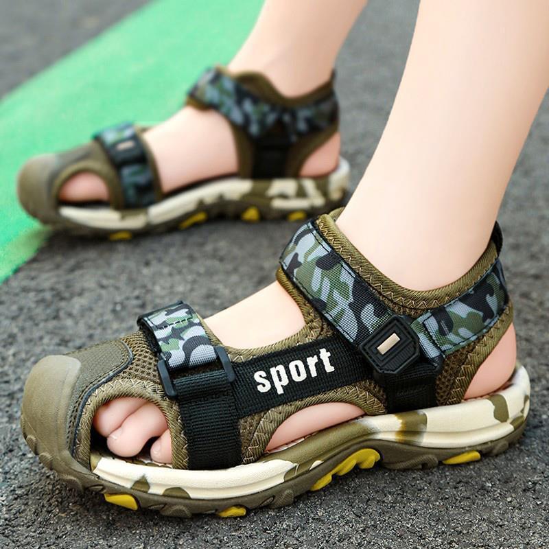 Children's Sandals Beach Shoes Summer Outdoor Sports and Leisure Headband Camo Large and Medium sized Boys' Shoes  Sandals