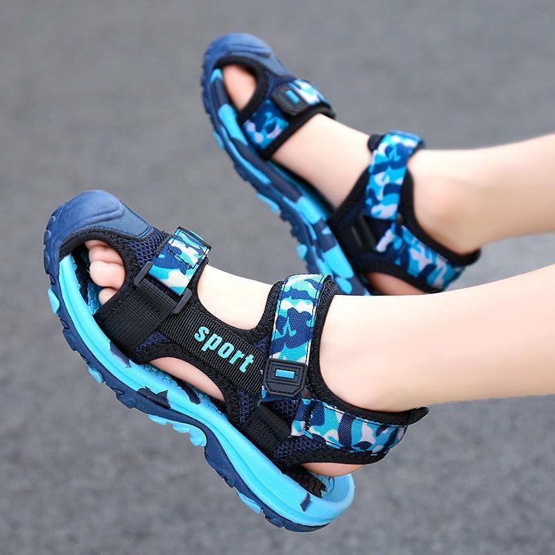Children's Sandals Beach Shoes Summer Outdoor Sports and Leisure Headband Camo Large and Medium sized Boys' Shoes  Sandals