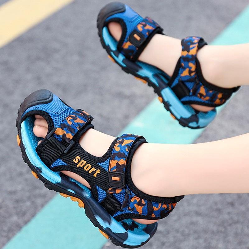 Children's Sandals Beach Shoes Summer Outdoor Sports and Leisure Headband Camo Large and Medium sized Boys' Shoes  Sandals