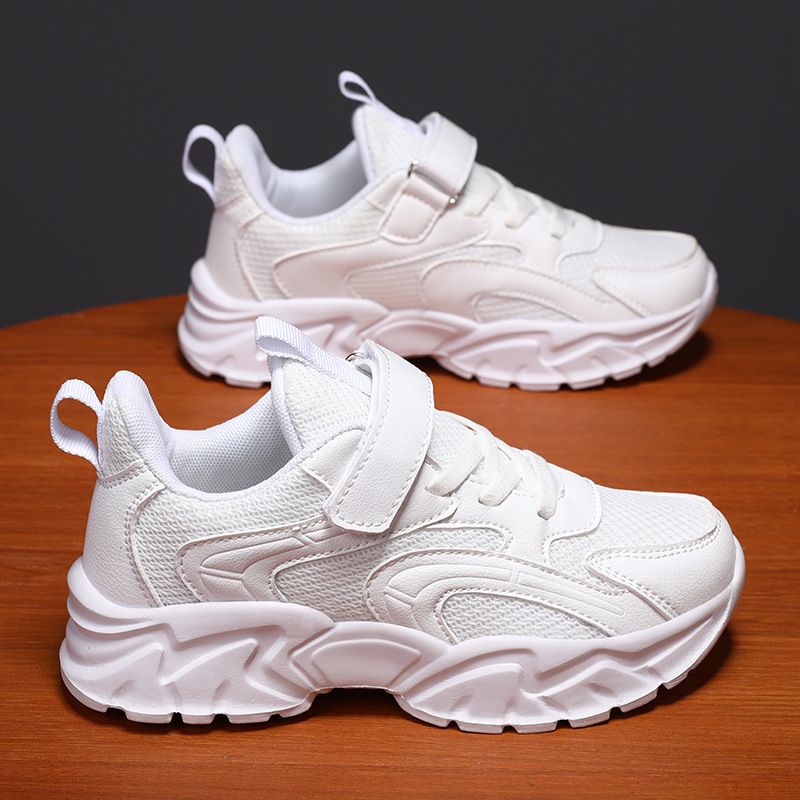 Kids Thick Soft soled Flat Breathable Running Casual Shoes Outdoor Fashion Children Sneakers Solid Color Mesh New Sports Shoes  Sneakers