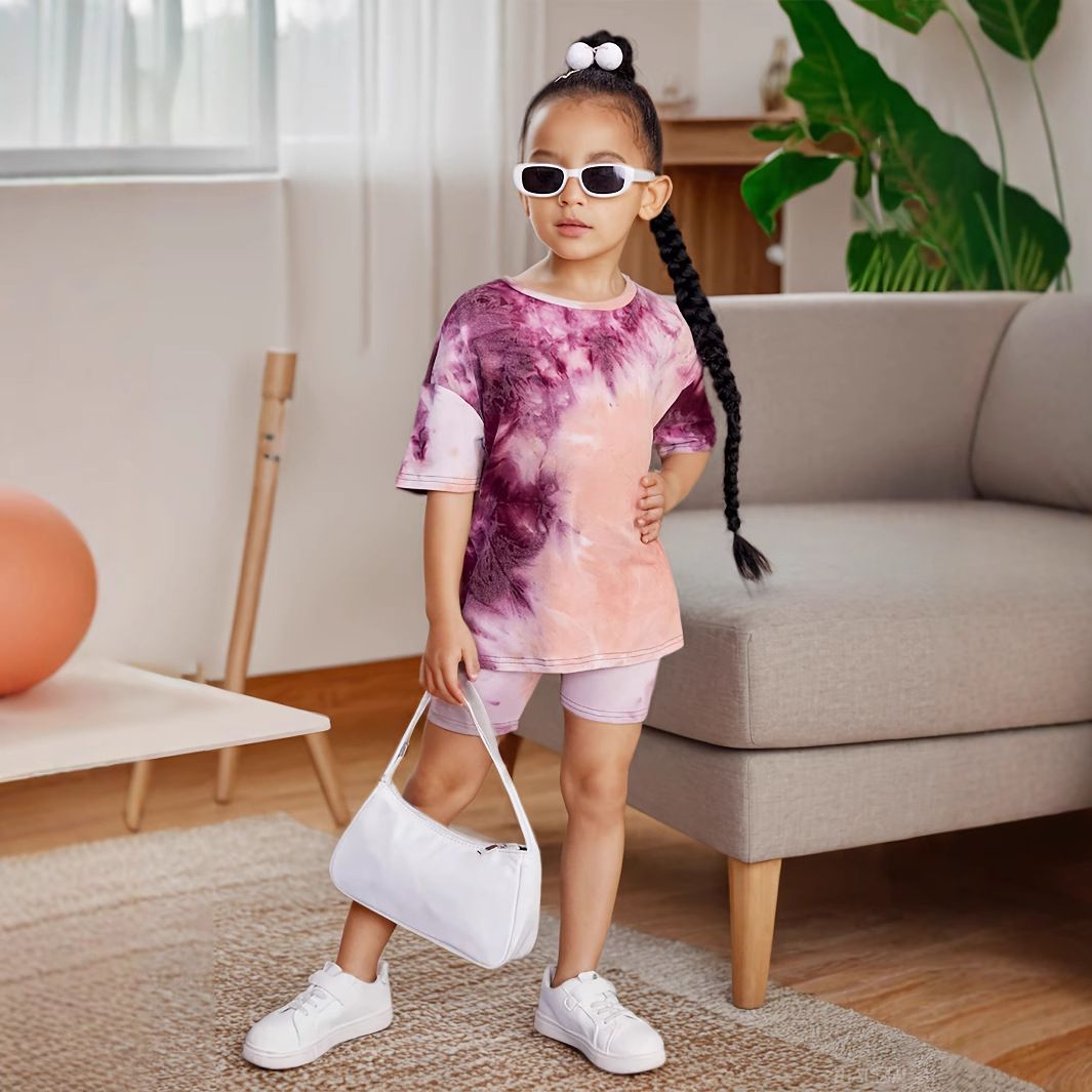 Custom t Shirt Wholesale Printing Tie Dye t Shirts Oversized Top,customize Acid Wash Tie-dye Mens Custom Clothing Sets