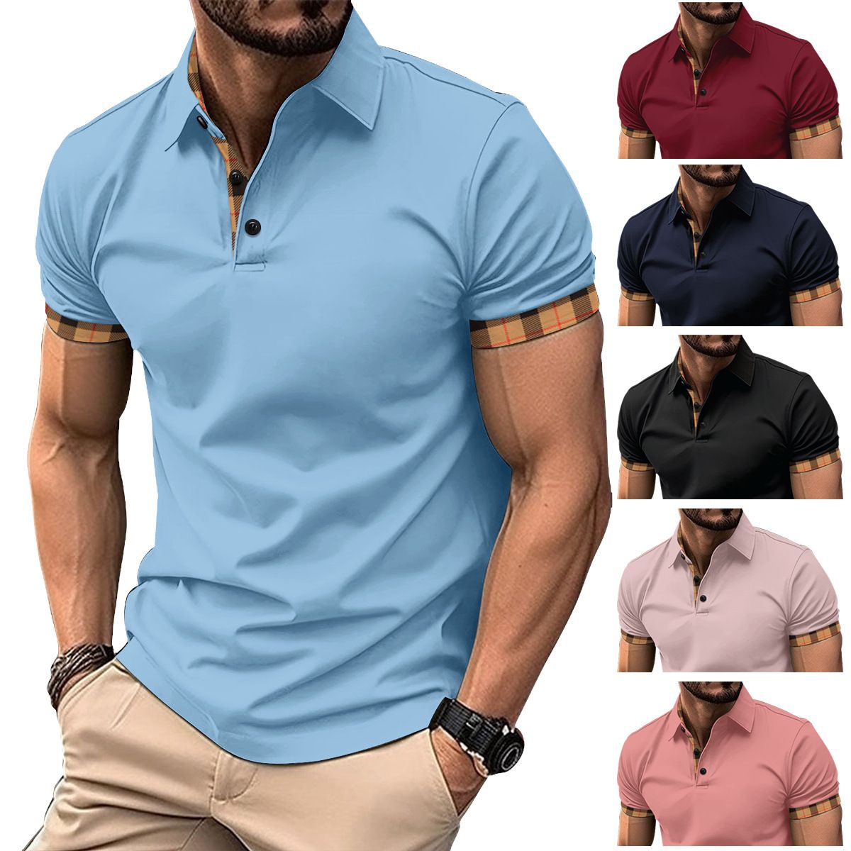 Gingtto Custom Summer Polo Shirts for Men High Quality Solid Color Casual Polos With Short Sleeves for Golf ICO Print
