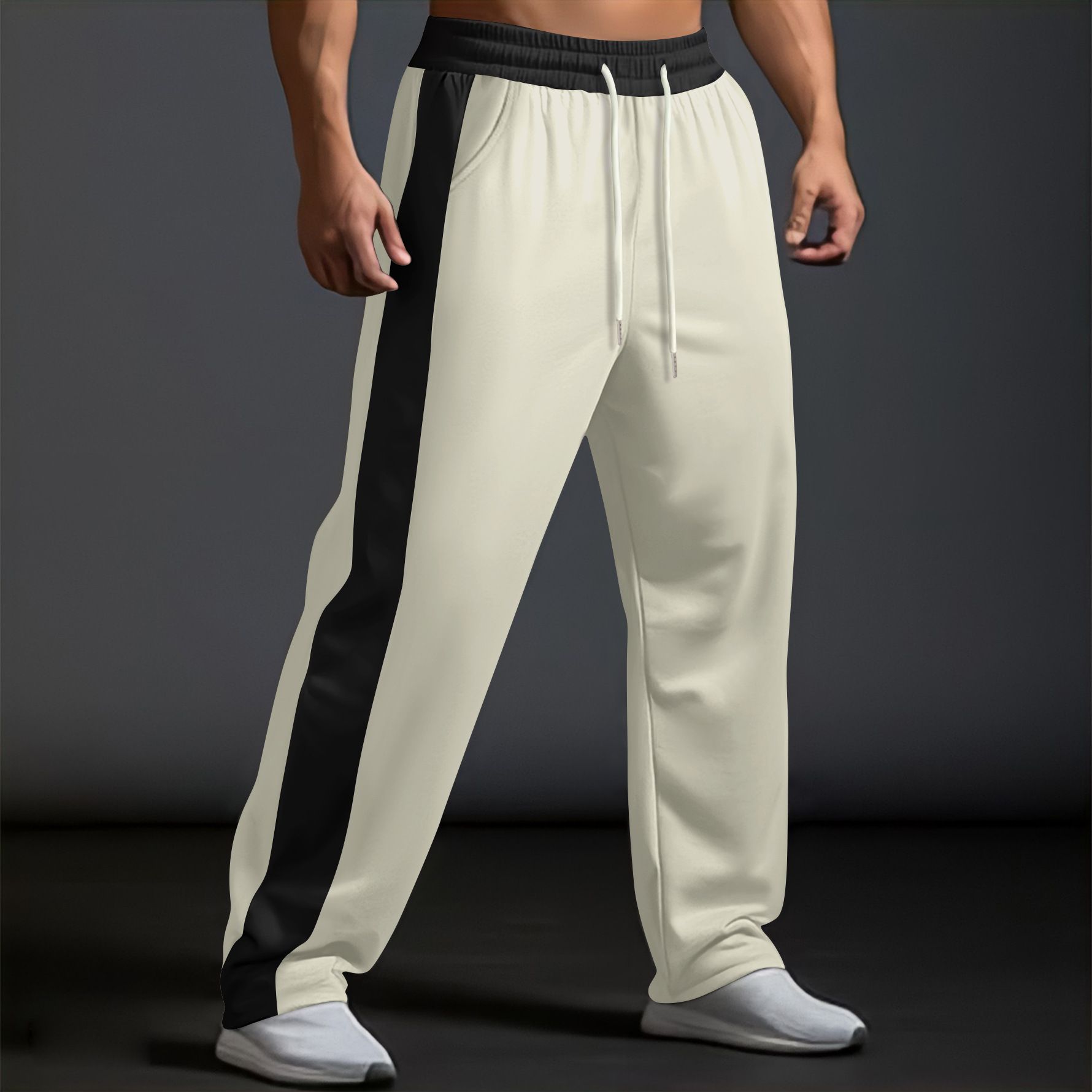 Custom Men's Baggy Trousers Streetwear Loose Breathable Sweatpants Stacks Gym Sport Fitness Jogger Pant Casual