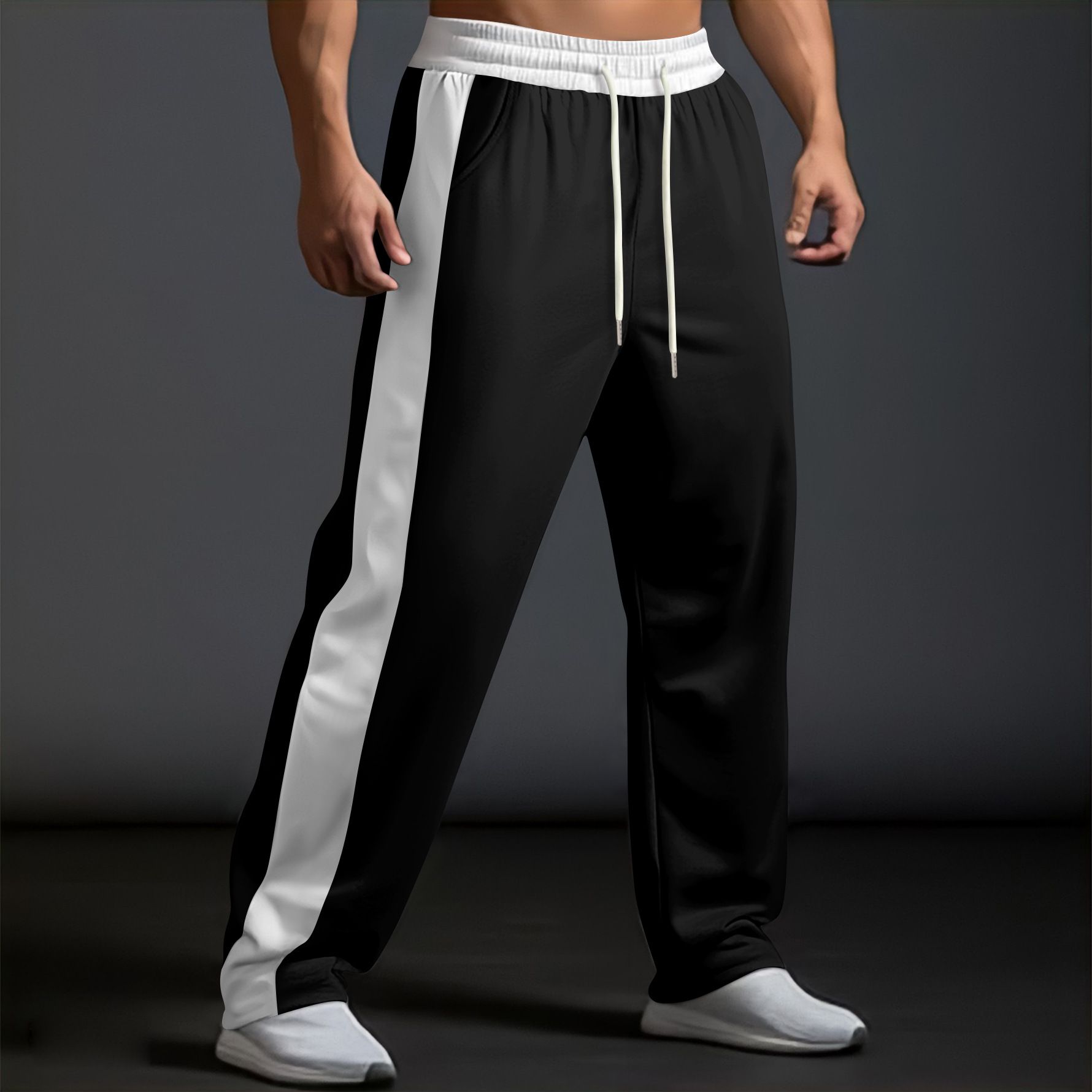Custom Men's Baggy Trousers Streetwear Loose Breathable Sweatpants Stacks Gym Sport Fitness Jogger Pant Casual