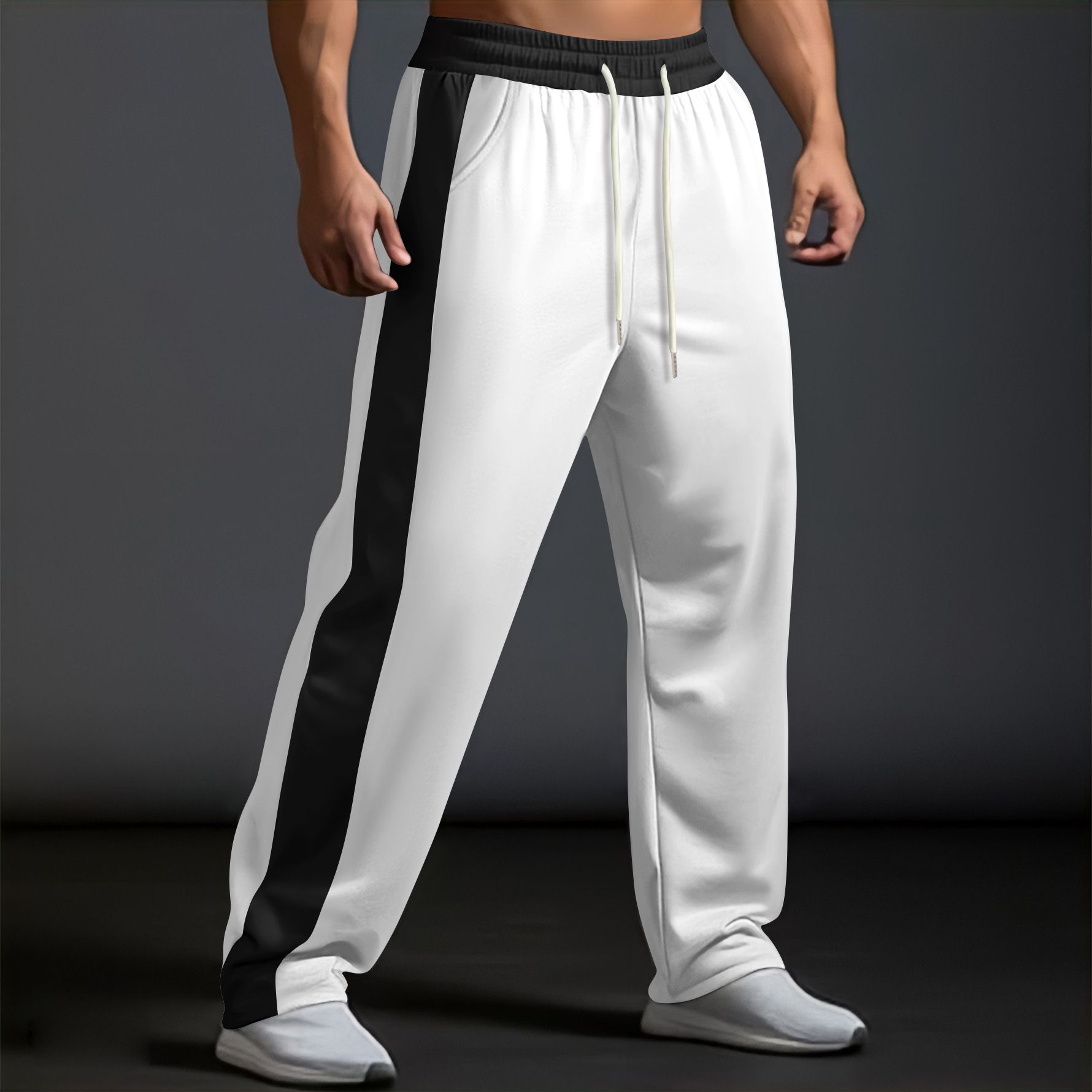 Custom Men's Baggy Trousers Streetwear Loose Breathable Sweatpants Stacks Gym Sport Fitness Jogger Pant Casual