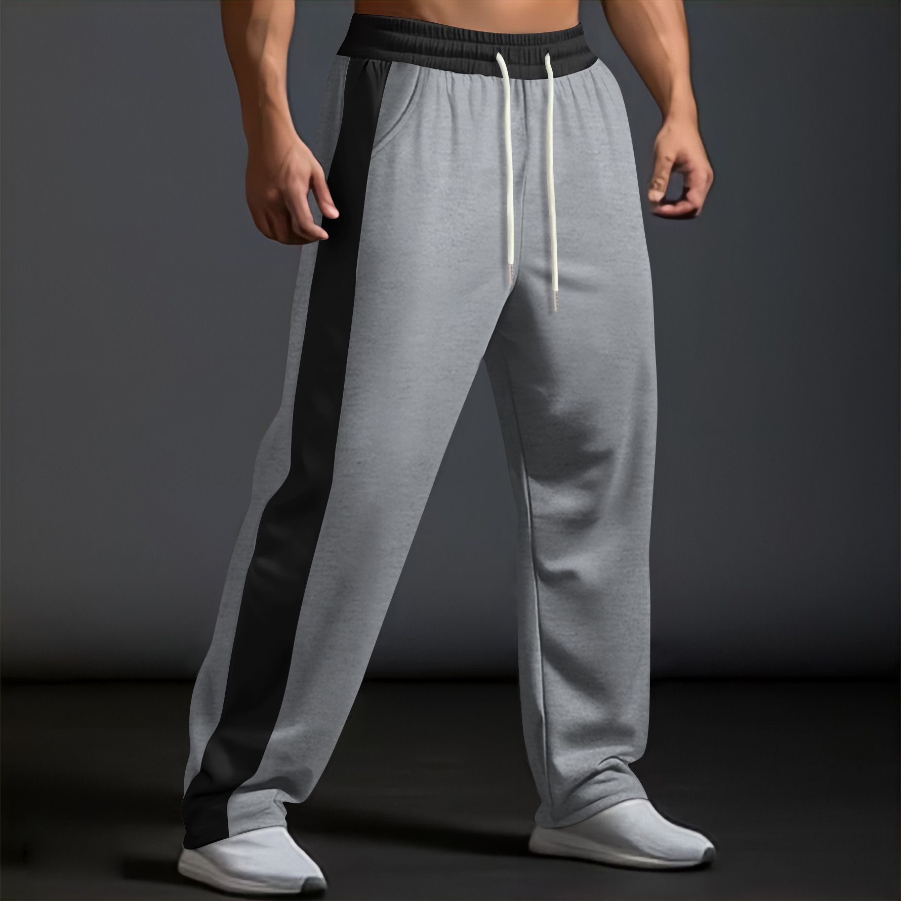 Custom Men's Baggy Trousers Streetwear Loose Breathable Sweatpants Stacks Gym Sport Fitness Jogger Pant Casual