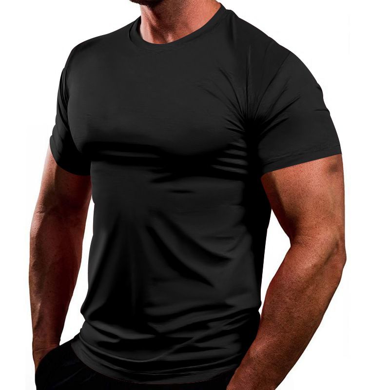Shirts US Size Custom  Short Sleeve Slim Fit Workout Clothing Men Fitness Muscle GYM T-Shirts