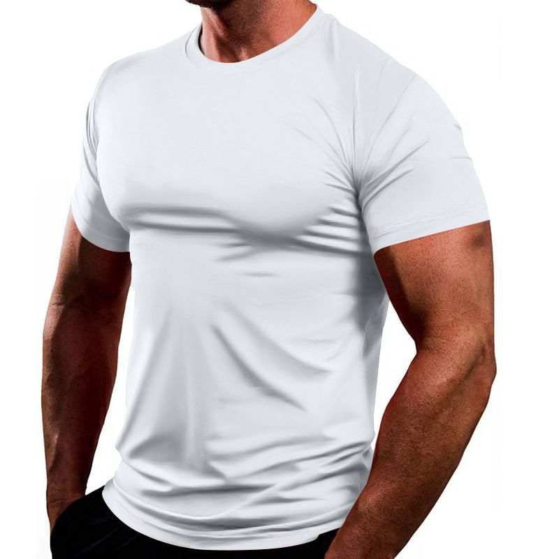 Shirts US Size Custom  Short Sleeve Slim Fit Workout Clothing Men Fitness Muscle GYM T-Shirts
