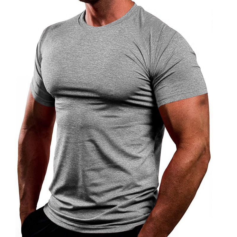 Shirts US Size Custom  Short Sleeve Slim Fit Workout Clothing Men Fitness Muscle GYM T-Shirts