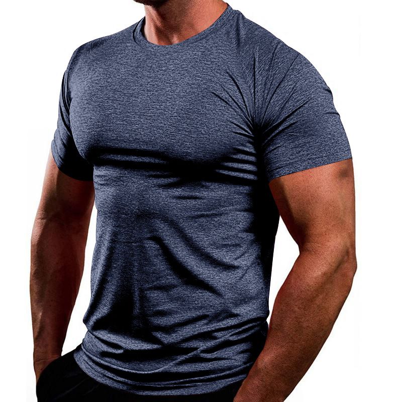 Shirts US Size Custom  Short Sleeve Slim Fit Workout Clothing Men Fitness Muscle GYM T-Shirts