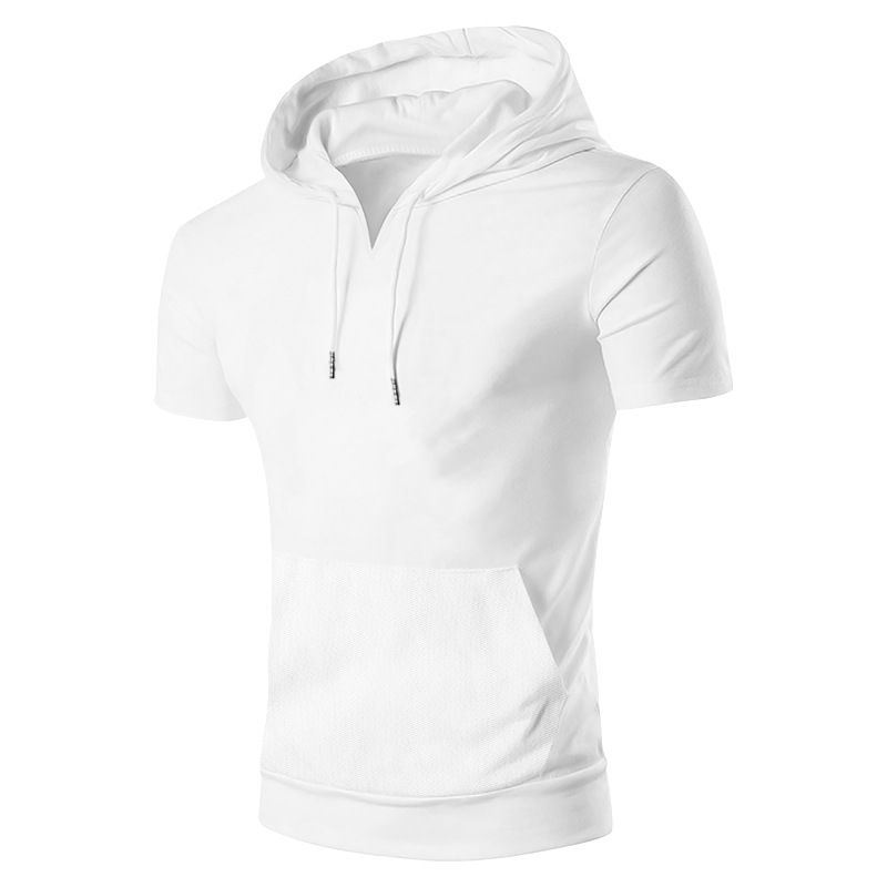 Men Short Sleeve Hoodie Relaxed Fit Fashion Casual Men's Hoodies Sweatshirts Lightweight Hip Hop Streetwear Hoodie  T-Shirts