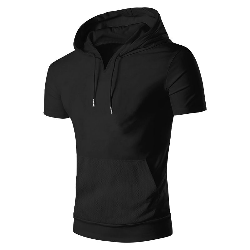 Men Short Sleeve Hoodie Relaxed Fit Fashion Casual Men's Hoodies Sweatshirts Lightweight Hip Hop Streetwear Hoodie  T-Shirts