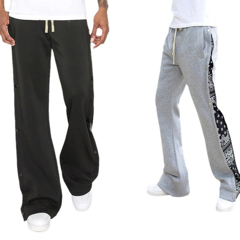 Custom Oversized Loose Patchwork Casual Pants Trackpants Track Sweat Jogger Pants Flared Sweatpants for Men  Casual