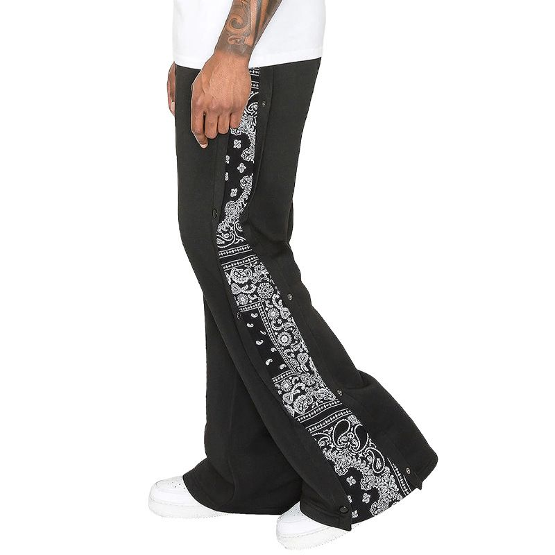 Custom Oversized Loose Patchwork Casual Pants Trackpants Track Sweat Jogger Pants Flared Sweatpants for Men  Casual