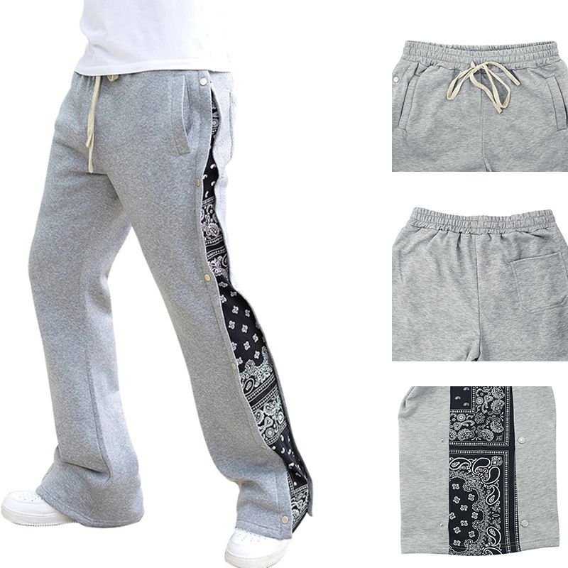 Custom Oversized Loose Patchwork Casual Pants Trackpants Track Sweat Jogger Pants Flared Sweatpants for Men  Casual