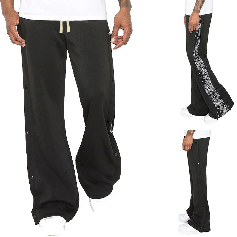 Custom Oversized Loose Patchwork Casual Pants Trackpants Track Sweat Jogger Pants Flared Sweatpants for Men  Casual
