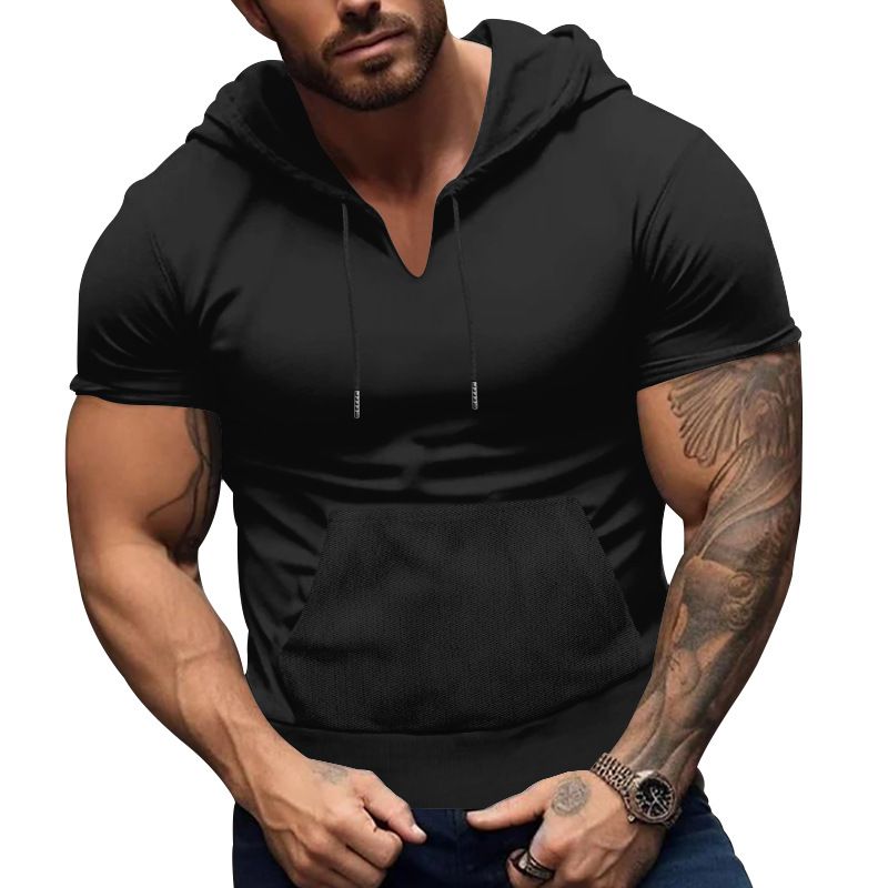 Sweatshirt US Size Custom Logo Polyester Hoodie Fitness Leisure Outdoor Sweatshirt GYM Clothing Muscle Hooded Workout T Shirt