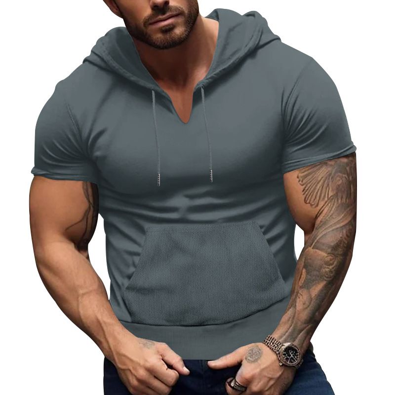 Sweatshirt US Size Custom Logo Polyester Hoodie Fitness Leisure Outdoor Sweatshirt GYM Clothing Muscle Hooded Workout T Shirt