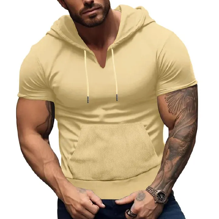 Sweatshirt US Size Custom Logo Polyester Hoodie Fitness Leisure Outdoor Sweatshirt GYM Clothing Muscle Hooded Workout T Shirt