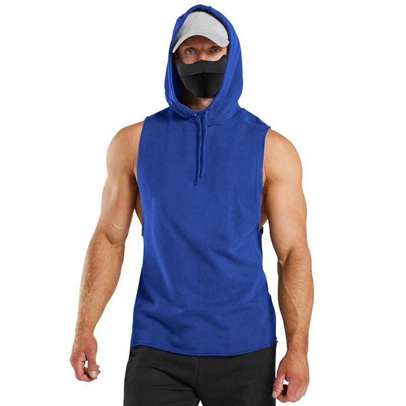 Hood Gym Clothing for Men Sleeveless Hoodie Training Tank Top Men Plain Men Hoodies Sweatshirts Singlets Hommes T-Shirts