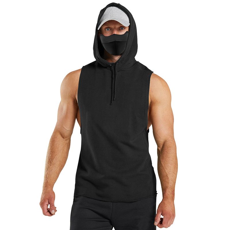 Hood Gym Clothing for Men Sleeveless Hoodie Training Tank Top Men Plain Men Hoodies Sweatshirts Singlets Hommes T-Shirts