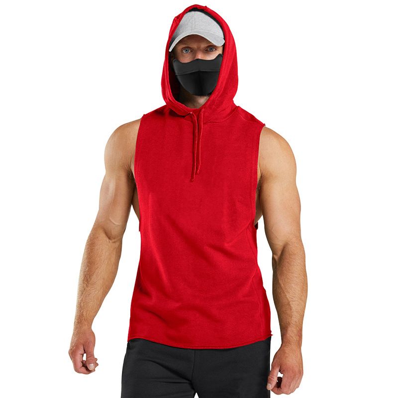 Hood Gym Clothing for Men Sleeveless Hoodie Training Tank Top Men Plain Men Hoodies Sweatshirts Singlets Hommes T-Shirts
