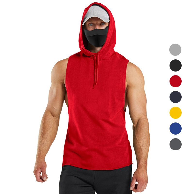 Hood Gym Clothing for Men Sleeveless Hoodie Training Tank Top Men Plain Men Hoodies Sweatshirts Singlets Hommes T-Shirts