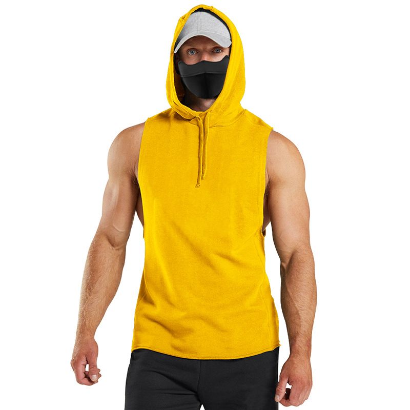 Hood Gym Clothing for Men Sleeveless Hoodie Training Tank Top Men Plain Men Hoodies Sweatshirts Singlets Hommes T-Shirts