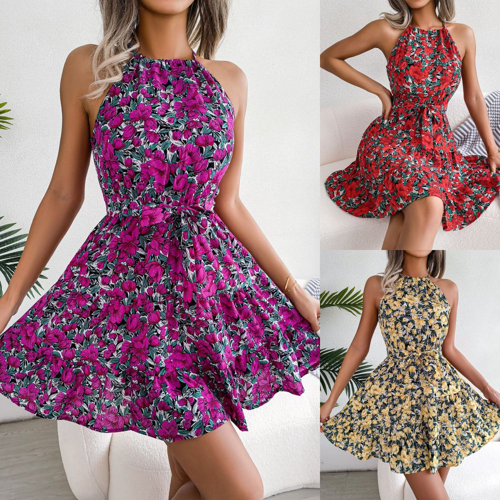Wholesale Casual Beach Cotton Linen Dress Summer Elegant Ladies Dresses Women Vestidos Clothing Dresses