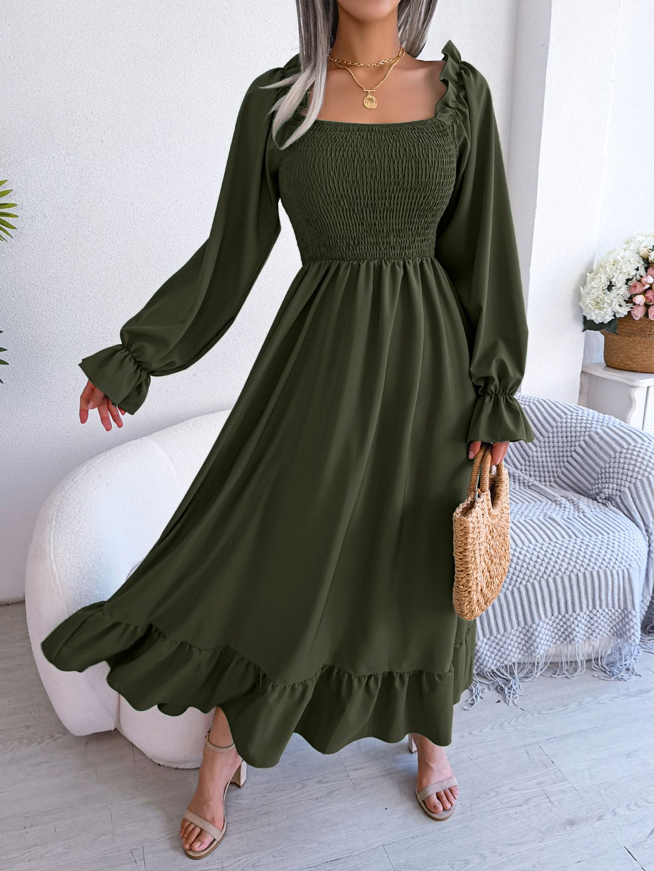 Latest Design Summer Ladies Office Dresses Short Sleeve V-neck Waist Wrap Pencil Career Dresses Women Casual Africa Dress
