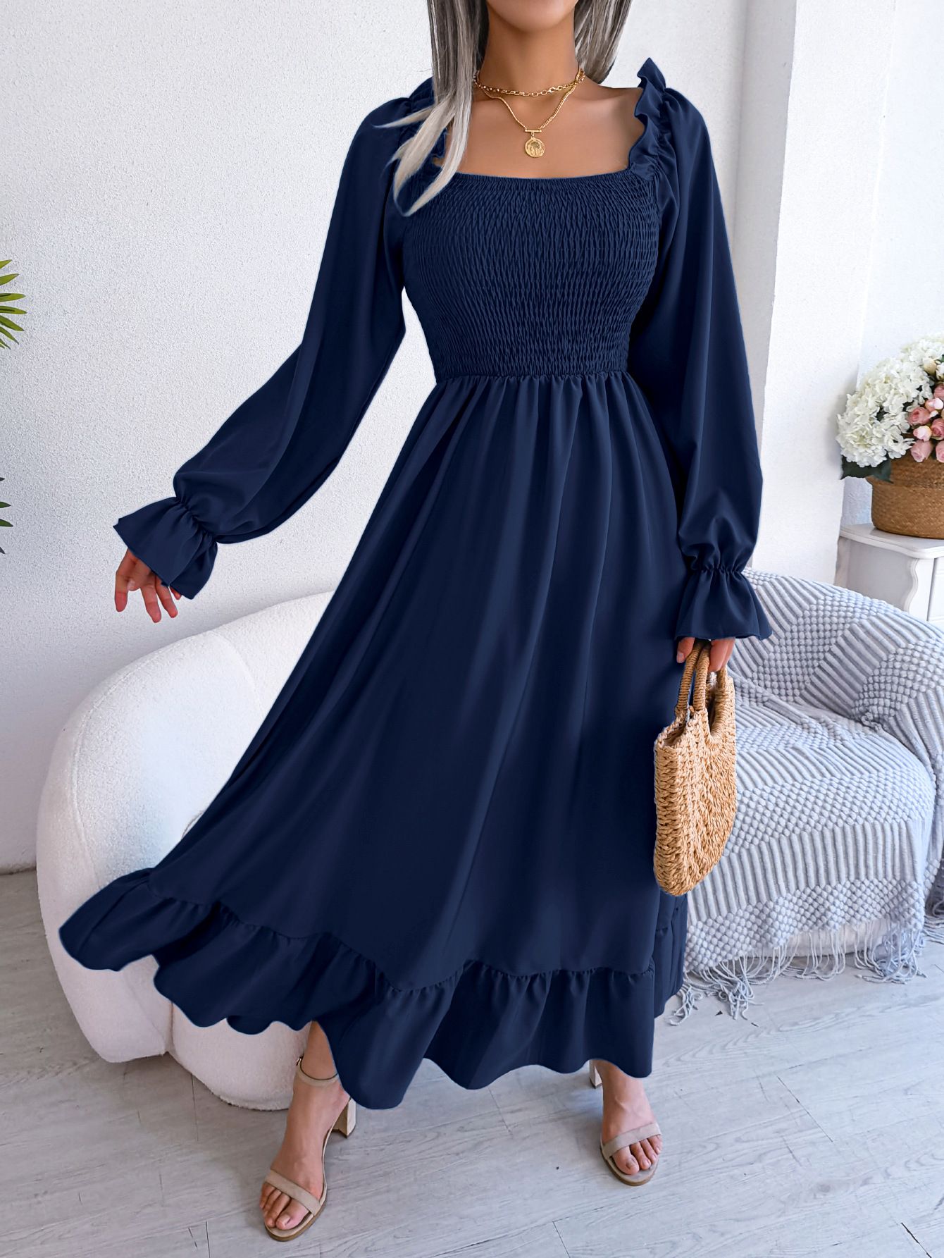 Latest Design Summer Ladies Office Dresses Short Sleeve V-neck Waist Wrap Pencil Career Dresses Women Casual Africa Dress