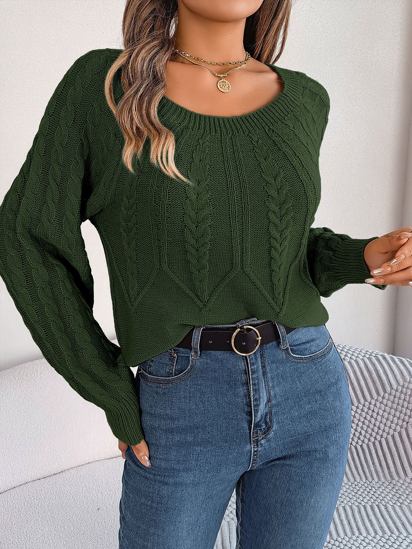 New Arrival Knitted Women Clothes Knitwear Cotton Crew Neck Short Knit Sweater Loose Solid Pullover Sweaters