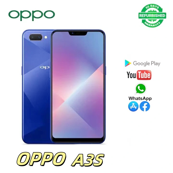 Refurbished OPPO A3S A5 64GB+4GB 6.2"13MP face unlock 4230mah Fingerprint unlock phone Dual SIM 4G phone Refurbished Phone SmartPhones Mobile Phones 128GB phone 4G Phones oppp phone smartphone