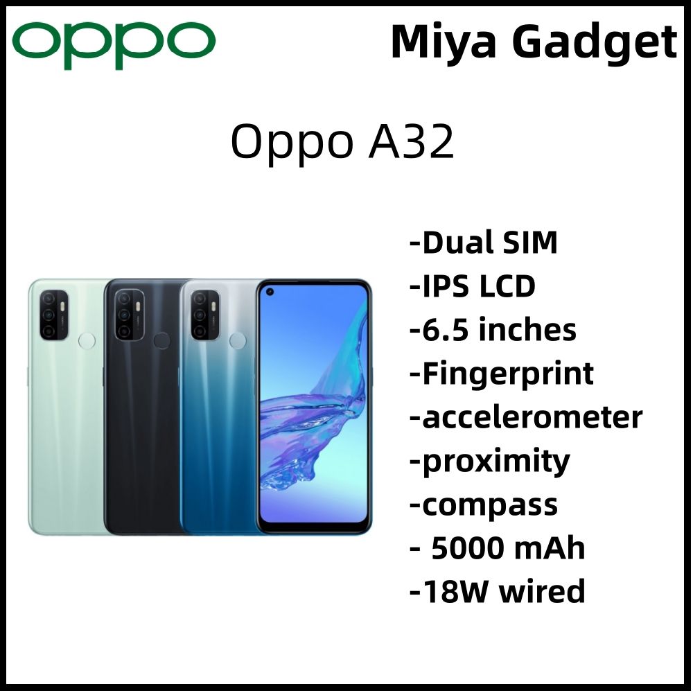 Refurbished OPPO A32  A53 Smart Phone 128GB 6.5" with Fingerprint unlock phone Dual SIM 4G phone Refurbished Phone SmartPhones Mobile Phones 128GB phone 5G Phone oppp phone