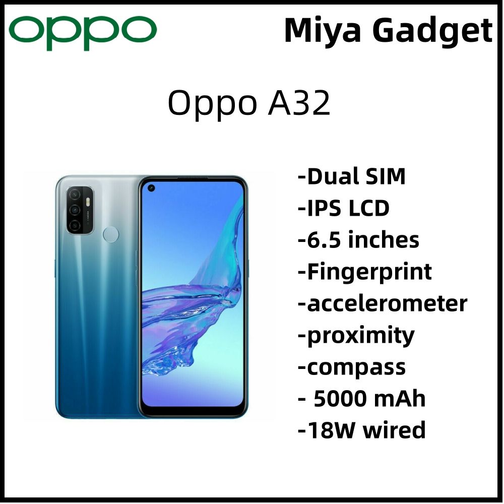 Refurbished OPPO A32  A53 Smart Phone 128GB 6.5" with Fingerprint unlock phone Dual SIM 4G phone Refurbished Phone SmartPhones Mobile Phones 128GB phone 5G Phone oppp phone