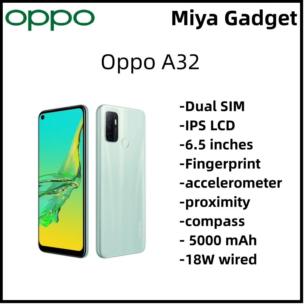 Refurbished OPPO A32  A53 Smart Phone 128GB 6.5" with Fingerprint unlock phone Dual SIM 4G phone Refurbished Phone SmartPhones Mobile Phones 128GB phone 5G Phone oppp phone