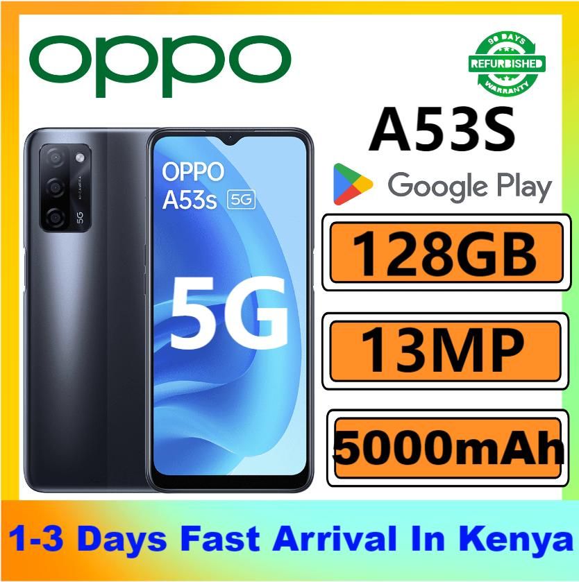 Refurbished OPPO A55  A53s Smart Phone 128GB 6.5" with Fingerprint unlock phone Dual SIM 5G phone Refurbished Phone SmartPhones Mobile Phones 128GB phone 5G Phone oppp phone